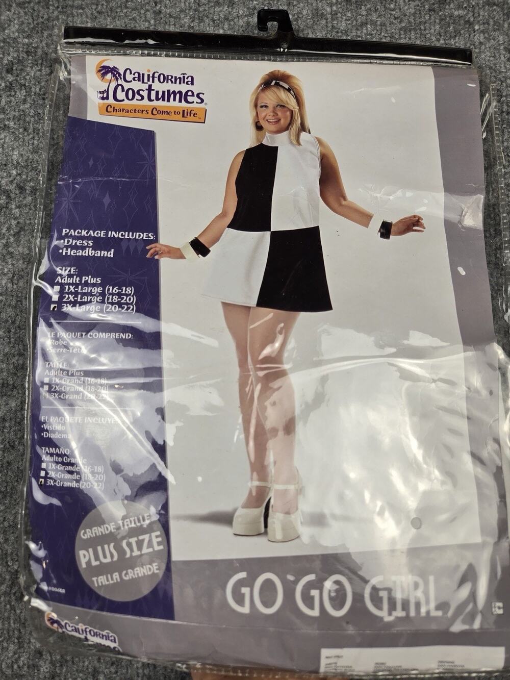 Plus Size Go Go Girl Costume Dress Only Size 3x